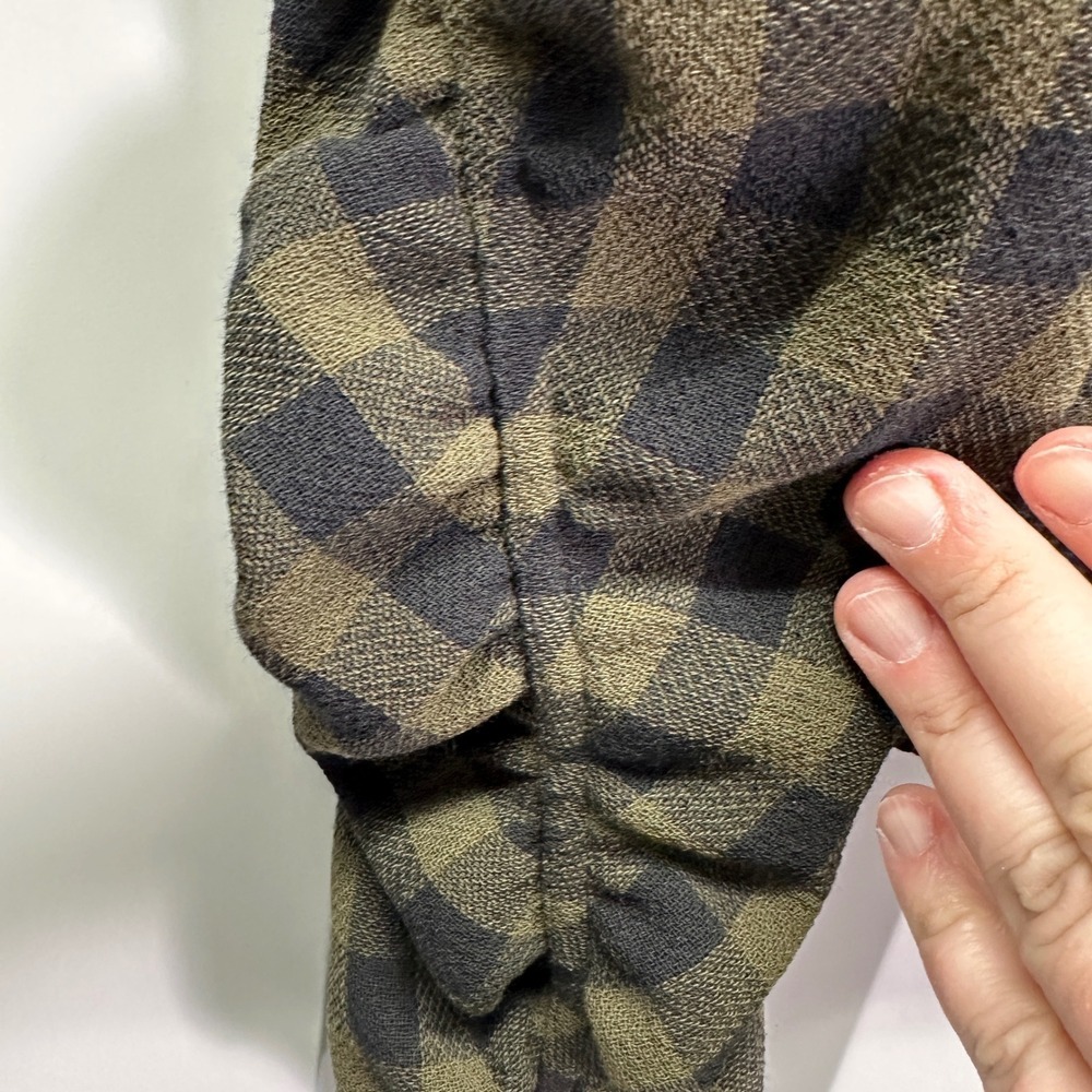 ALC Andrew Buffalo Check Virgin Wool Bomber Jacket Size 6 Olive Green Black - Picture 4 of 7